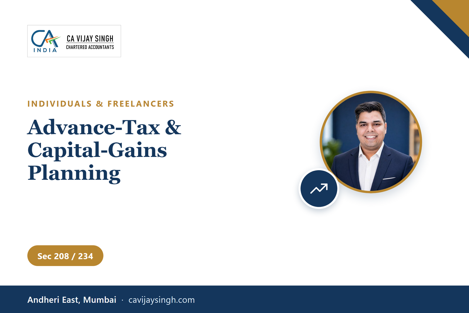 Advance-tax and capital-gains planning service by Vijay R Singh & Co., Chartered Accountants, Mumbai