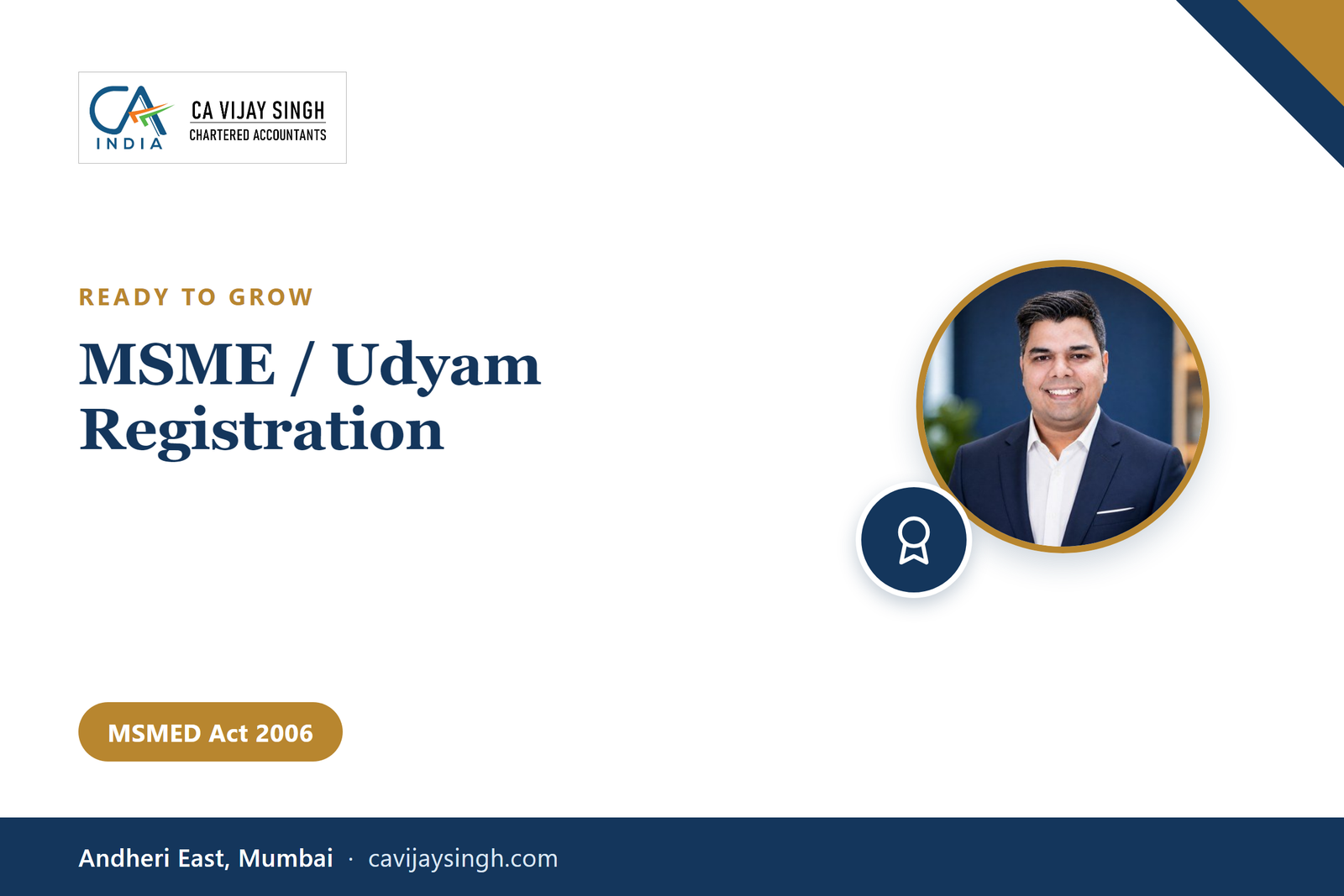 MSME Udyam registration service by Vijay R Singh & Co., Chartered Accountants, Andheri East, Mumbai