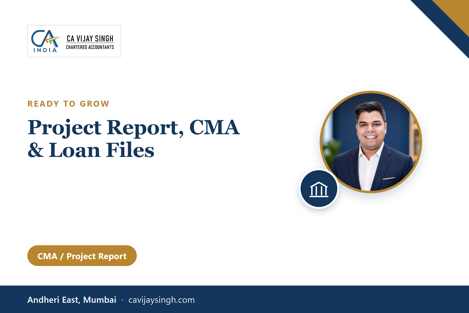 Project report and CMA data for bank loans by Vijay R Singh & Co., Chartered Accountants, Mumbai